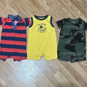 First Impressions Red and Navy Striped Polo